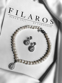 نیم ست مروارید پرورشی و نگین کلاسیک سفید فیلاروس